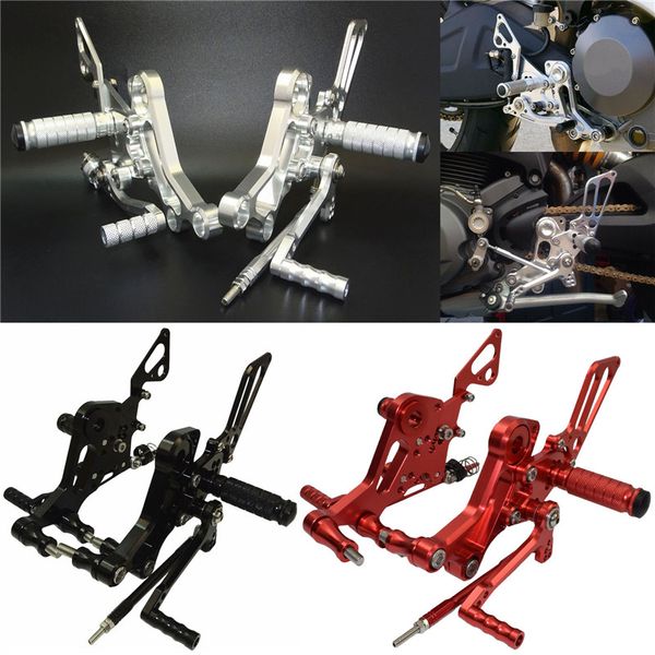 

race adjustable rearset footrests driver foot rest pegs pedal rear set for 696 795 796 1100 s evo 1100s 2008-2014
