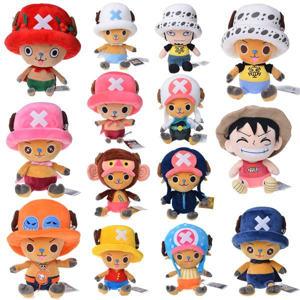 

stuffed one piece plush doll soft pp cotton cute pet cushion luffy chopper cosplay law sabo sanji plush toys natural one piece y200703
