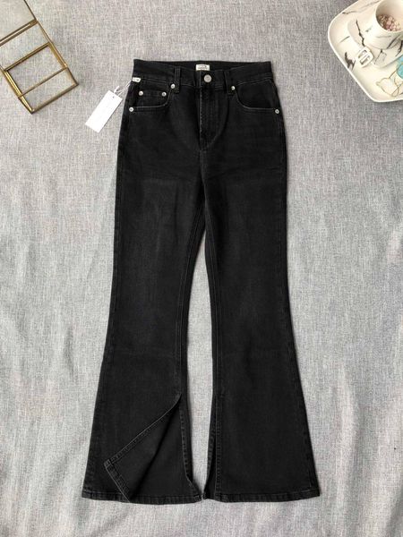 

new jeans for women flare jeans retro matte black denim fabric comfortable breathable wild 0319, Blue