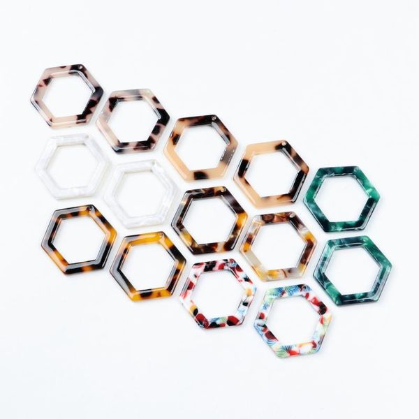 

charms leopard print,tortoise shell earring charm,acetate acrylic,hexagon shaped,boho,earring parts,ohrringe finding,27x24mm-ace267, Bronze;silver