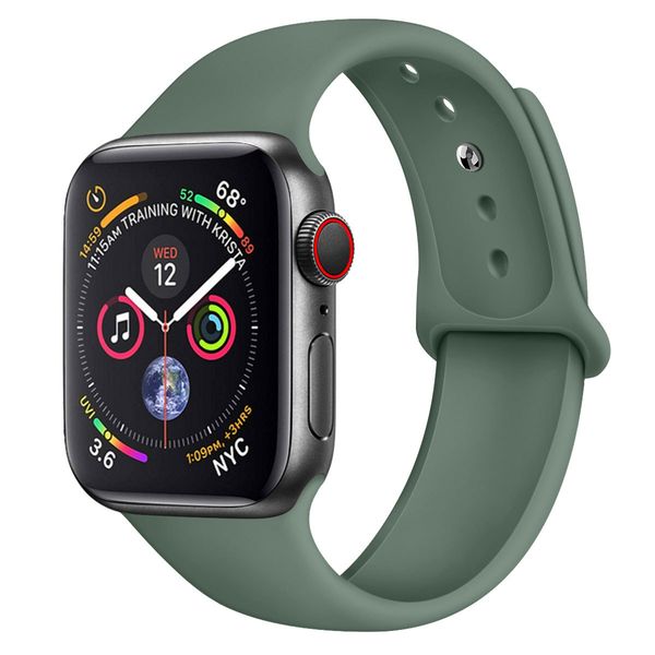 

maxi мягкий силиконовый замена спорт группа для apple watch series 1/2/3/4/5 40 мм 44 мм браслет ремешок для iwatch sportsbands, Black;brown