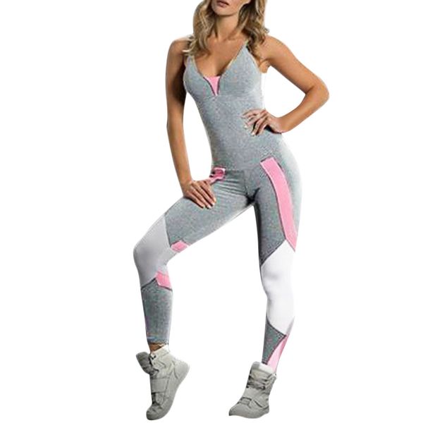 

sport jumpsuits women fitness rompers long v-neck ladies gym overalls jumpsuit loose summer runway overall romper hollow out, Black;white