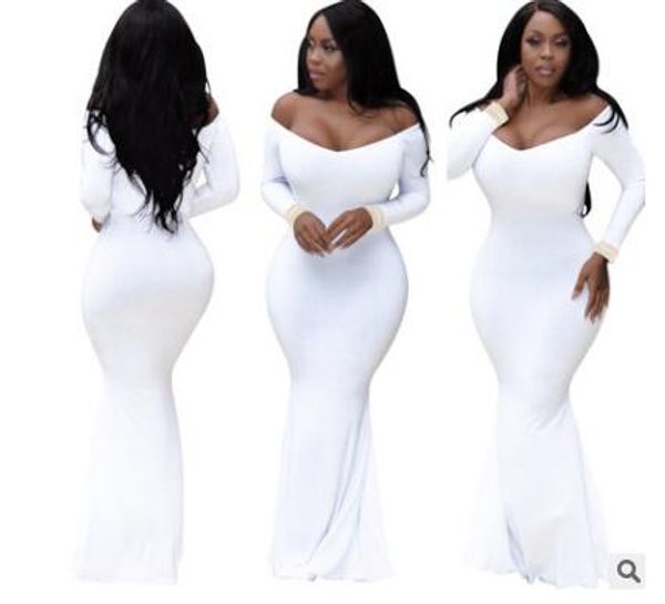 

new women's night club shoulders and ground skirt diamond dress, White;black