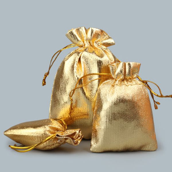 Новый 3sizes мода позолоченный марля атласные ювелирные изделия сумки ювелирные изделия Рождественский подарок сумки 5x7cm 7cx9cm 9x11cm YD0128