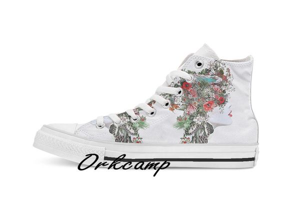 

woman ii custom casual high lace-up canvas shoes sneakers drop shipping