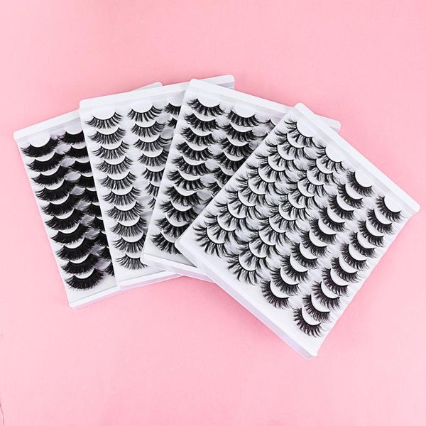 

20 pairs 3d mink thick long false eyelashes natural cross fluffy lash resuable handmade eyelashes extension beauty makeup tools