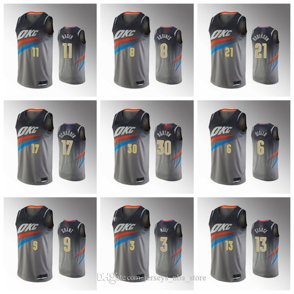 

oklahoma city thunder men gilgeous-alexander gray basketball jersey chris paul danilo gallinari steven adams dennis grant, Black;red