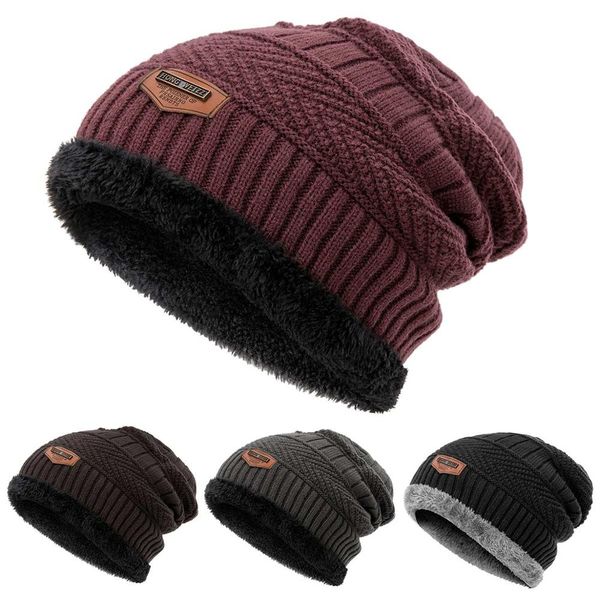 

superbg нового knit зимней шапки мужской толстая теплый skullies шапочка hat for real strong красавцы все папа шляпа открытого cap bone, Blue;gray