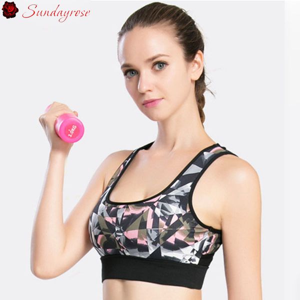 

sunday rose women's push up sports bra stylish gauze back breathable underwear fitness running sport workout bras for female, White;black
