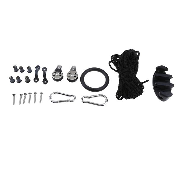 

kayak canoe anchor trolley kit system pulley cleat pad eye ring ropes