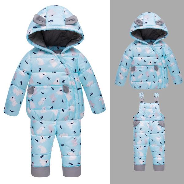 

children's down jacket suit thickened boys and girls baby warm infants, White