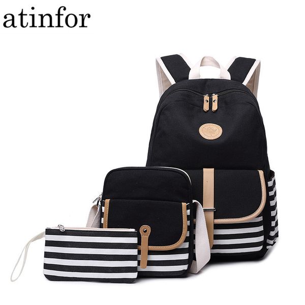 

3pcs/set canvas fringe women backpack student book bag with purse lapcollege bagpack female school bag for teenager girls cj191212