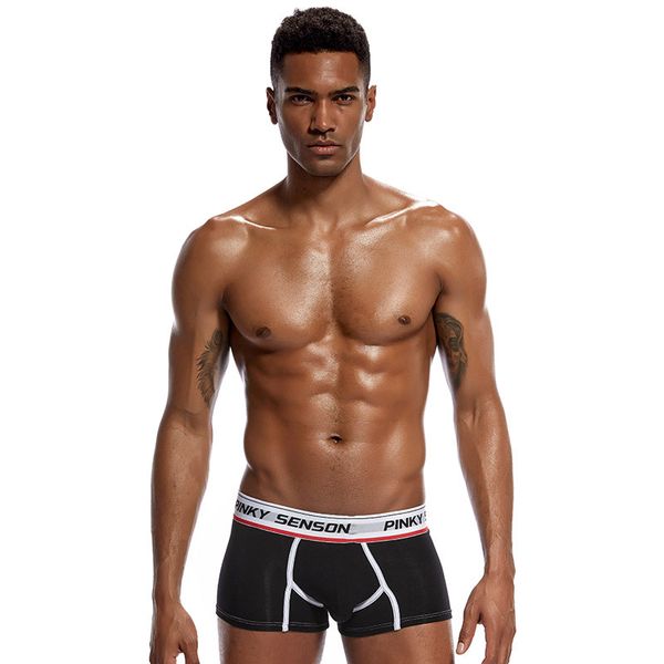 

brand men underwear boxer cotton cueca boxers mens boxer shorts gay underwear man male boy underpant slip for male, Black;white