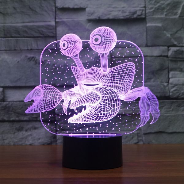 

novelty 3d led effect ocean animal crab shape lamp lamp light for house decorations