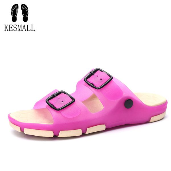 

kesmall lovers beach shoes summer casual slippers candy colour women outdoor soft shoes bathroom anti-slip home slippers ws536, Black
