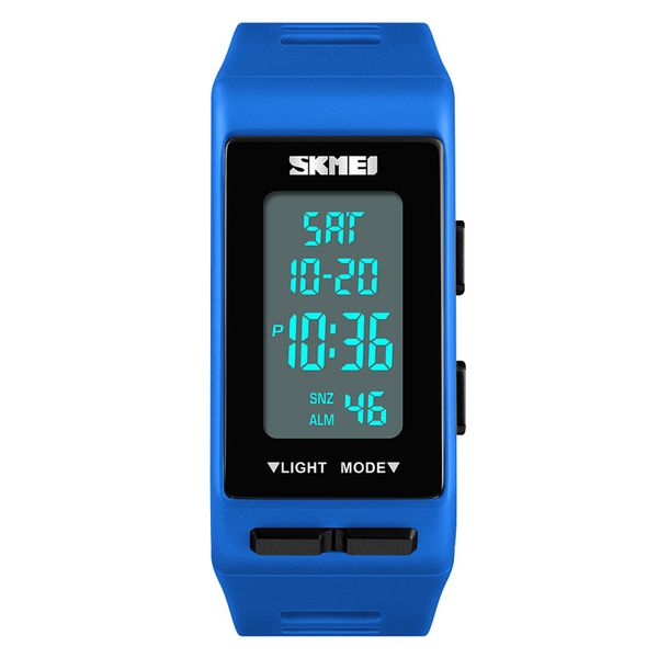 

fashion digital display electronic watch dual time couple watch waterproof sports ll@17, Slivery;brown