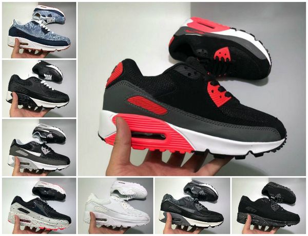 

2020 air cushion 90 casual running shoes black white red 90 men women sneakers classic air90 trainer outdoor sports tn plus shoe