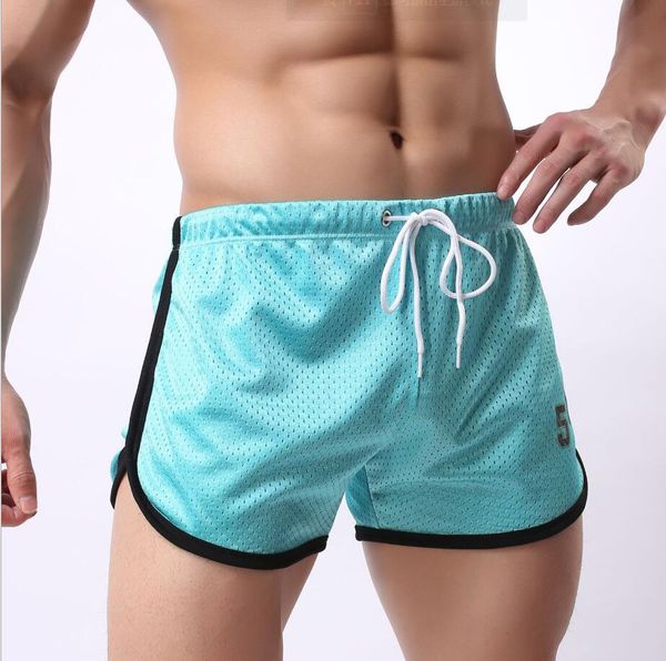 

oeak mens fitness bodybuilding short pants 2019 new summer gym workout male breathable mesh quick dry sports jogger beach shorts, Black;white