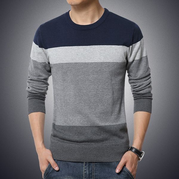 

2020 brand new sweaters men fashion style autumn winter patchwork knitted quality pullover men o-neck casual men sweater -3xl, White;black