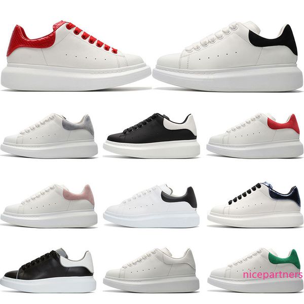 

2019 mens luxury designer shoes white leather 3m reflective casual for girl women black gold red fashion comfortable flat sports sneaker