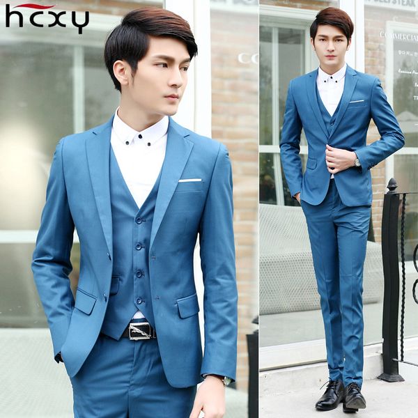 

2017 men suit wedding fashion business dress suits male blazer party masculino suits clothes 3 pieces set (jacket+vest+pants, White;black