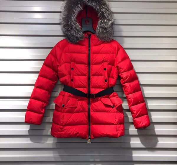 

fashion woman short down parkas women down jacket winter coat female coat ladies parka hooded extreme weather outwear red, Black
