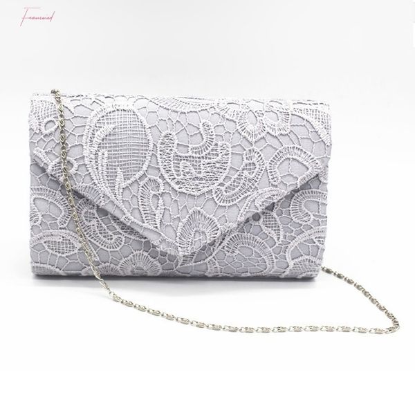 

элегантный дизайн женщина конверт клатчи закрылков pochette soiree lace crochet сумка мода вечерние сумки партия бумажники