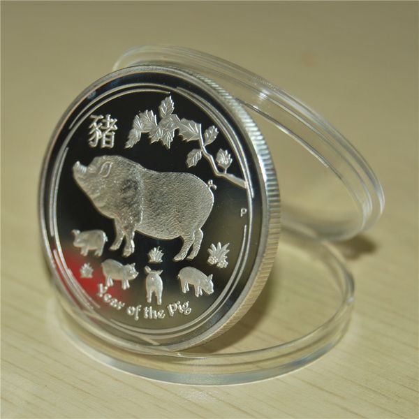 

2019 год свидетельства pig 1oz silver горельеф монеты 50шт / много dhl бесплатно стоимости доставки