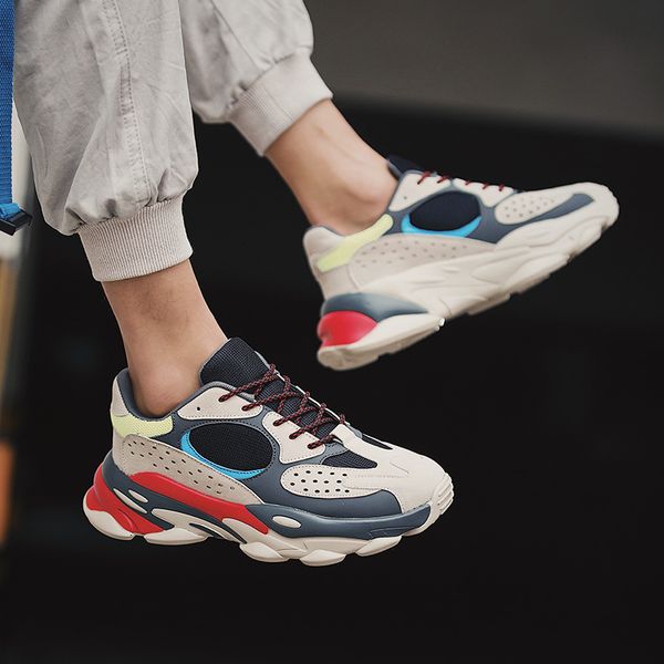 

sports wind leisure shoes new mens fashion daddy shoes in spring 2019, Black