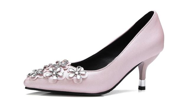 

women's shoes in spring and autumn high fine heel pointed end @2069, Black