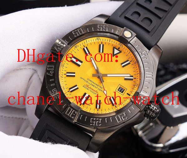 

yellow dial sapphire 44mm avenger blackbird auto titanium men's date sports watch v17311101/b1w1 mechanical automatic mens wrist watche, Slivery;brown