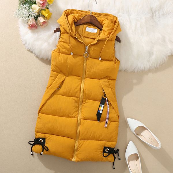 

wenyujh 2019 new women vest plus size winter jacket pocket hooded coat warm casual cotton padded vest female fashion slim vests, Black;white