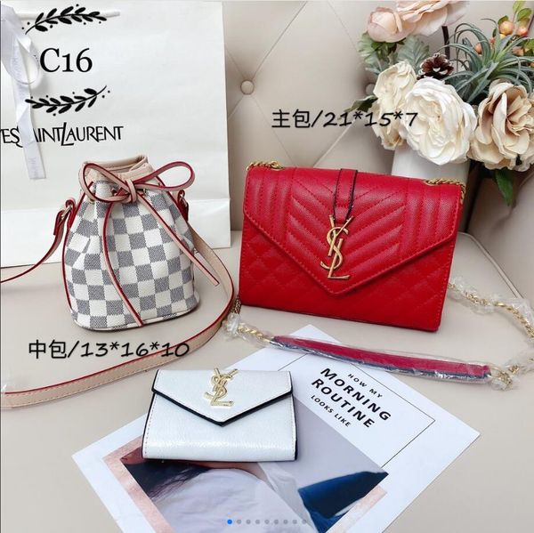 

classic women's chain crossbody bag three-piece new ladies chainbag wild and exquisite ladies crossbody bag shoulder bag backpack