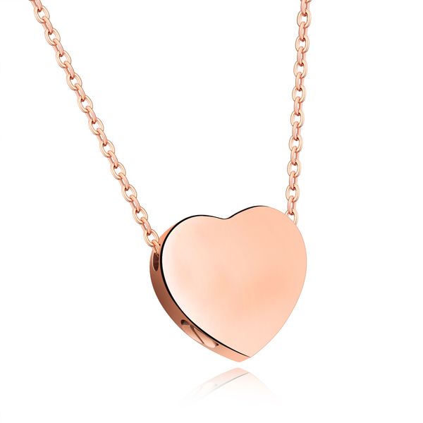 

ashes necklace pendant pet ashes stainless steel titanium rose gold love necklace for mens or womens gifts, Silver