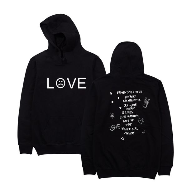 

mens nipsey hussle hoodies rap hiphop r.i.p lil peep letters sweatshirts pullovers, Black