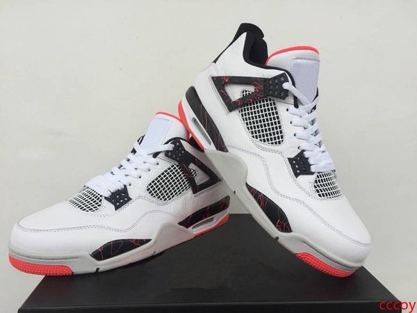 

us7-13 4 4s pale citron mens basketball shoes 3084-116 iv cushion white black light crimson designer trainers sports sneakers