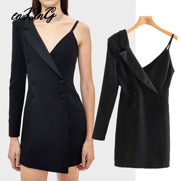 

2019 англия офис леди двойной грудью асимметрия сексуальная партия мини-платье женщины vestidos де фиеста-де-ночь vestidos блейзеры, White;black