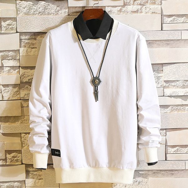 

long-sleeved t-shirt men bottoming shirt round neck summer and autumn clothes korean version of the trend of male students on spring sweater, Black