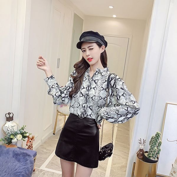 

new fashion women shirts print leopard grain blouse shirt yellow black 7207, White