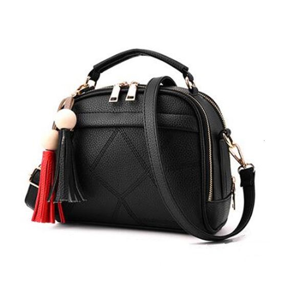 

women small leather shoulder bags girls crossbody messenger bag lady handbag and purse femme sac a epaule bolso black