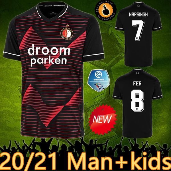 

2021 feyenoord soccer jersey berghuis football shirt jorgensen kids camisa de futebol sinisterra camiseta de futbol toornstra maillot foot, Black;yellow