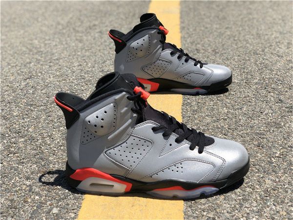 

2019 authentic 6 jsp reflections of a champion 3m reflective infrared reflect silver black 6s man basketball shoes