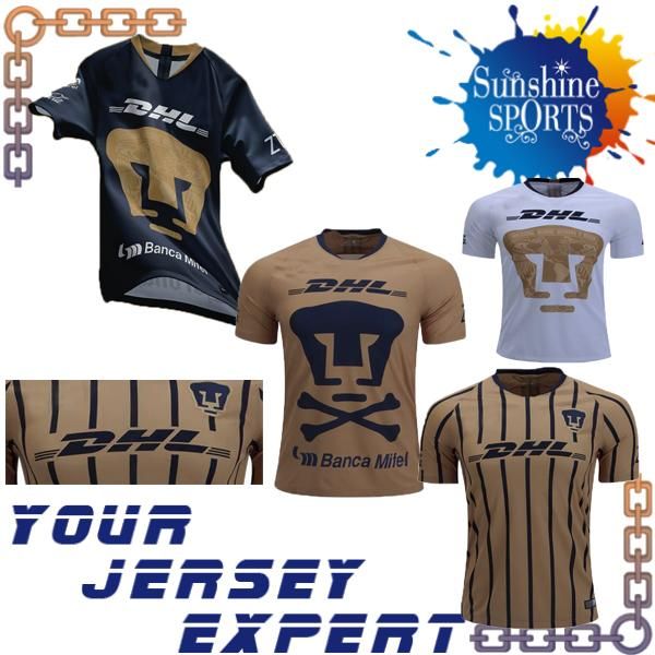 

cougar 2019 mexico club unam soccer jersey home away 19 20 special edition malcorra mora iturbe rodrÃ­guez liga mx cougar football shirts, Black;yellow
