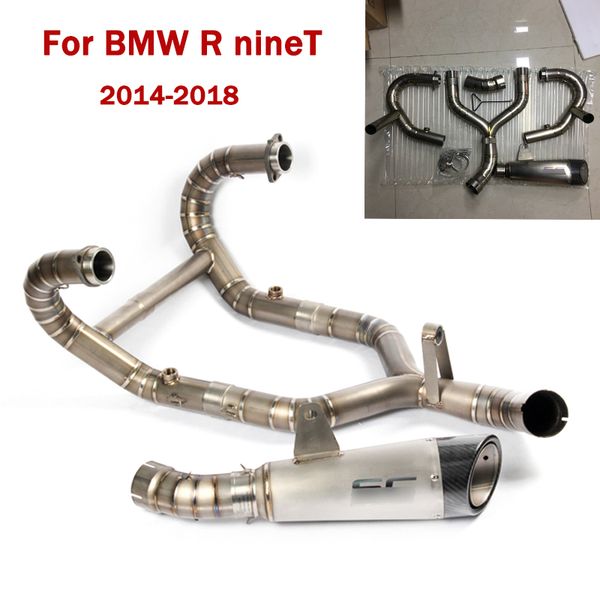 

full motorcycle exhaust system titanium front header connecting link tube end tips modified muffler for r ninet 2014-2018
