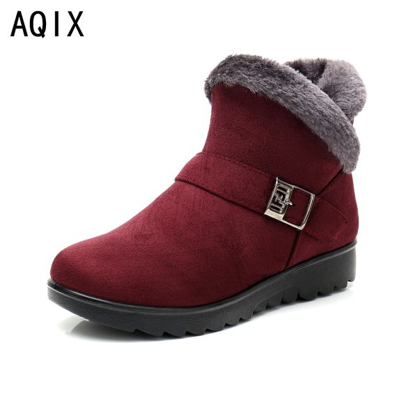 

women zip winter snow boots ladies warm fur suede wedge ankle boot female fashion casual shoes comfort footwear plus size 35-41 mx200324, Black