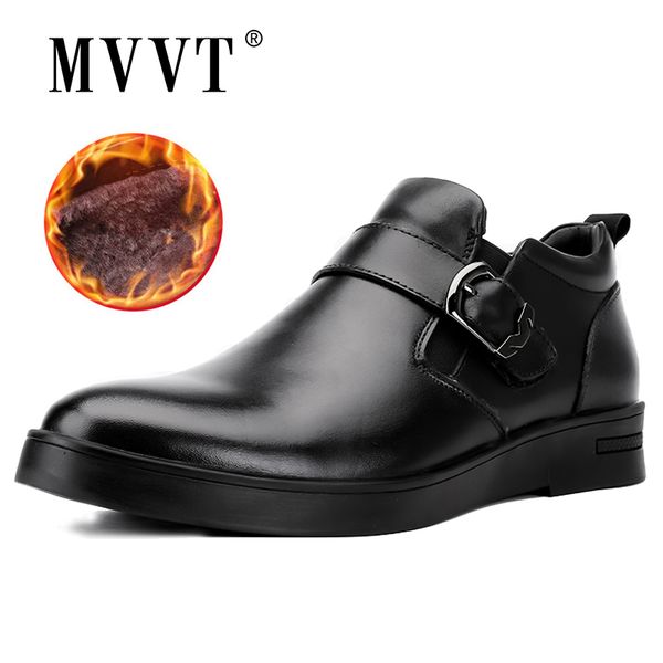 

plus size genuine leather boots men winter boots super quality business men leather wear-resisting snow, Black