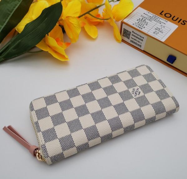 

women's wallet fashion women's fringe wallet letter check zipper long wallet, Red;black