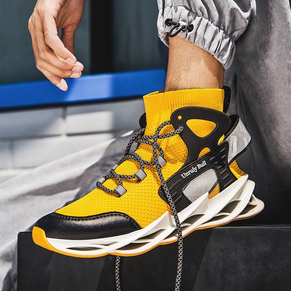

new trend casual shoes men hip hop streetwear chunky sneakers men leather thick bottom fashion eva masculino adulto zapatillas, Black