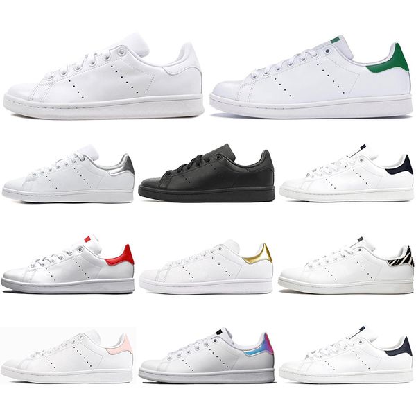 

new smith men women flats sneakers green black white navy red green rainbow stan mens fashion leather shoes outdoor casual walking 36-44