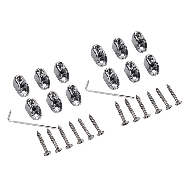 

2 set chrome guitar string locking nut headless rope lock instrument